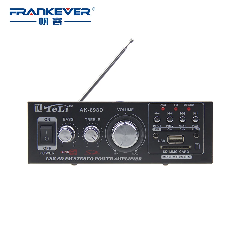 

High Quality Amplificador Hi-Fi Audio Mini Power Amplifier 12V-AC 220V HiFi Stereo Car Audio Amplifier 2.1 Free Shipping AK-698D