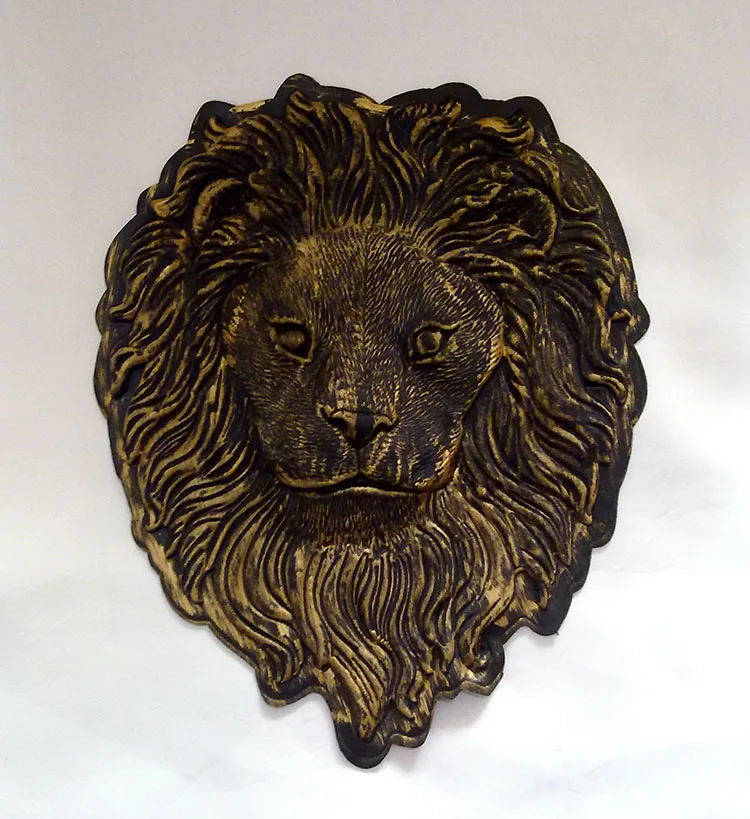 35*42 см большой 3D черный и золотой напечатанный лев Король голова пришить нашивка аппликации без клея для одежды DIY(не вышивка