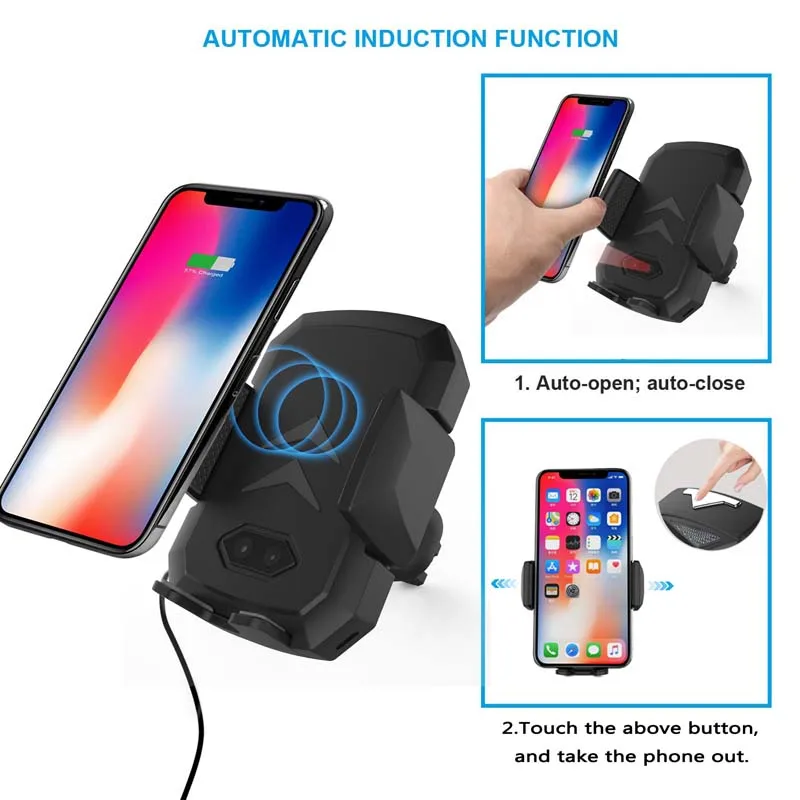  Qi Car Charger Wireless Charger for Samsung S9 iPhone Automatic Mobile Phone Support 10w Fast Wireless Car Charger Phone