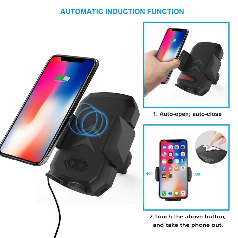 

Qi Car Charger Wireless Charger for Samsung S9 iPhone Automatic Mobile Phone Support 10w Fast Wireless Car Charger Phone