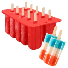 UPORS пищевая Popsicle силиконовые формы 4/10 полость домашняя кухня силиконовая форма для Фруктового мороженого на палочке BPA бесплатно Замороженные для леденца крем