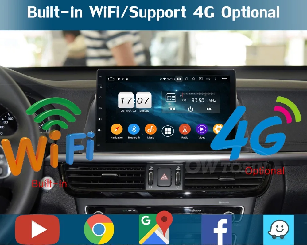 10," ips, Octa Core, 4 Гб+ 64 ГБ Android 9,0 Автомобильный мультимедийный плеер для Kia K5 KIA Оптима радио gps попугай BT