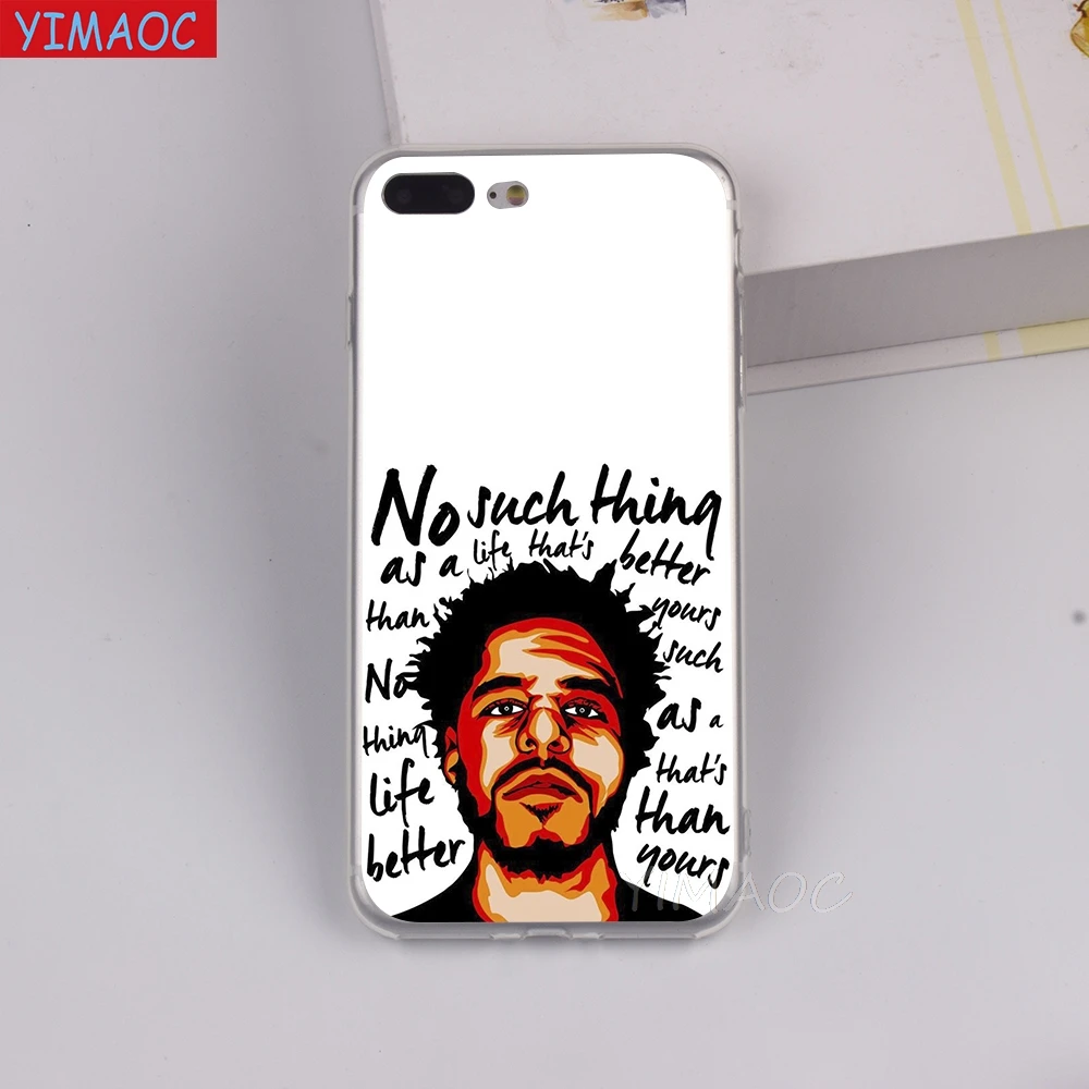 YIMAOC J COLE Hip hop suave TPU funda de silicona para iPhone 7 6 6 S Plus 5 5S SE X XS X Max XR Coque de casos