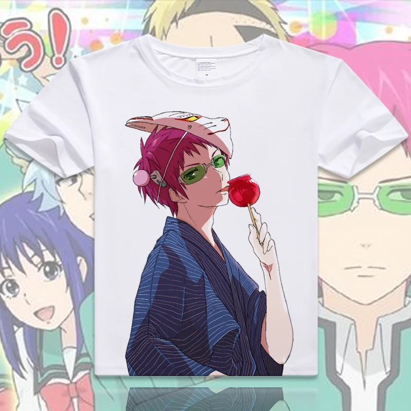 Новая футболка Saiki Kusuo no Psi Nan Косплей Костюм аниме Мужская женская одежда футболки