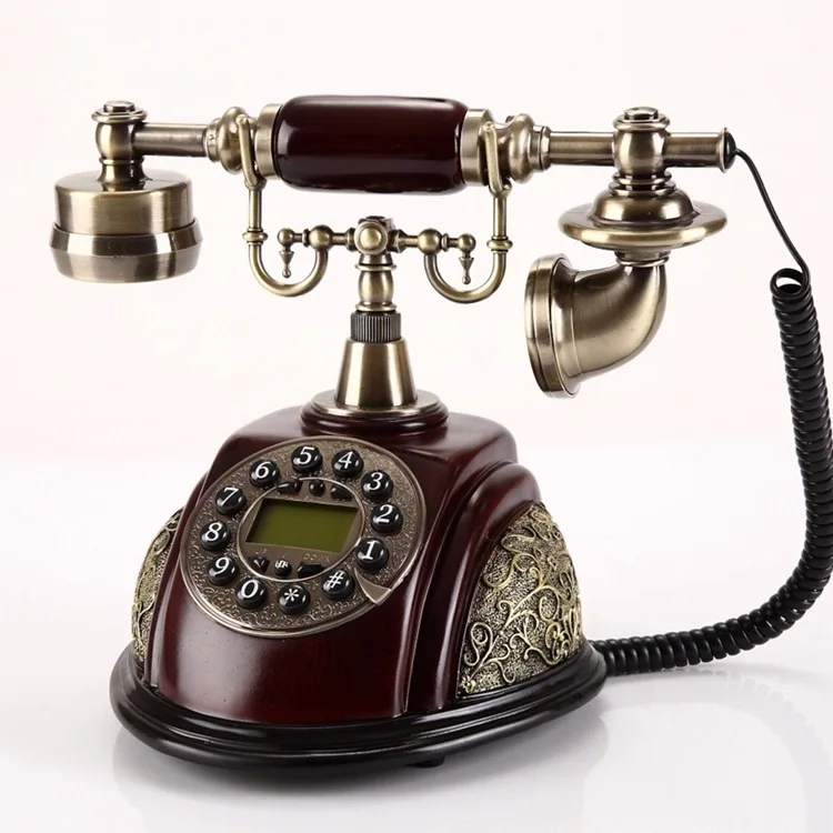Античный стационарный телефон с кнопочным циферблатом домашний стационарный винтажный телефон без батареи украшение для офиса отеля телефон Бронзовый