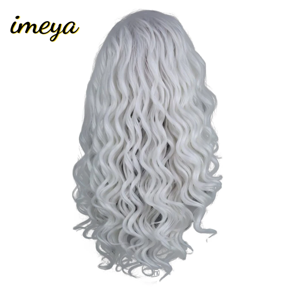 Imeya Длинные свободные волнистые парики синтетические волосы на кружеве#60 цвет с боковой частью термостойкие волокна для женщин парики