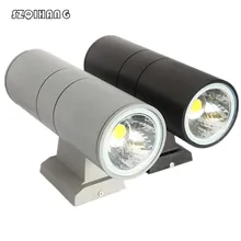 Двойной COB светодиодный настенный светильник 10 Вт/20 Вт/30 Вт/40 Вт Светодиодный наружный настенный светильник наружный светодиодный настенный светильник водонепроницаемый IP65 серый черный корпус