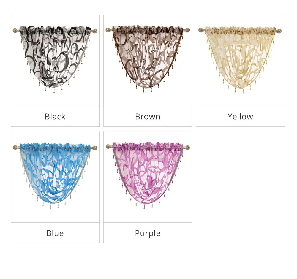 BVL-SMT490 NAPEARL Living Room Endless Design Beads Valance Home Window Decorative Voile Curtain Simple Style Tulle Beaded Short Drapes (1)