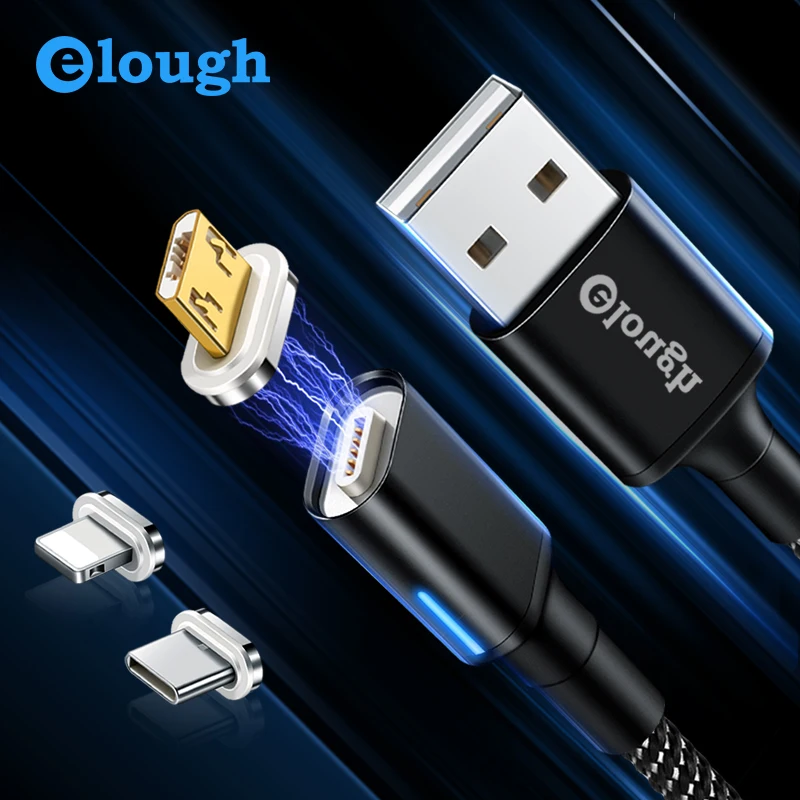 

Elough A01 Micro USB To Magnetic Charger Cable Adapter For Android Mobile Phone Charge Automatic Adsorption Magnet Cable Adapter