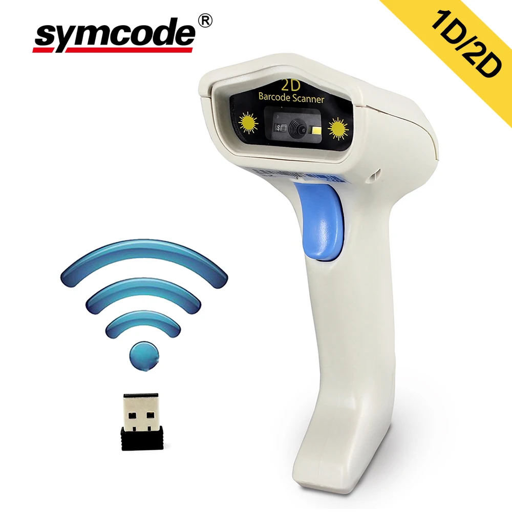 Symcode 1D/2D QR/بيانات مصفوفة/PDF 417 USB اللاسلكية ماسح الباركود ، 16 M مساحة التخزين ، يمكن تخزين 50000 + الباركود البيانات Symcode 1D/2D QR/بيانات مصفوفة/PDF 417 USB اللاسلكية ماسح الباركود ، 16 M مساحة التخزين ، يمكن تخزين 50000 + الباركود البيانات