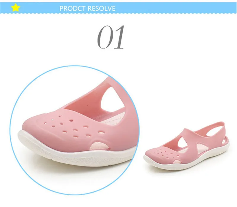 2019 New Non-slip Student Soft Bottom Jelly Shoes Round Toe Cut-out Women Beach Sandals Hole Shoes Summer Plastic Female Sandals (8)