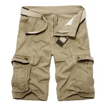 Мужские повседневные однотонные летние шорты в стиле милитари Camou новая одежда шорты Homme хлопок карго по колено минут шорты