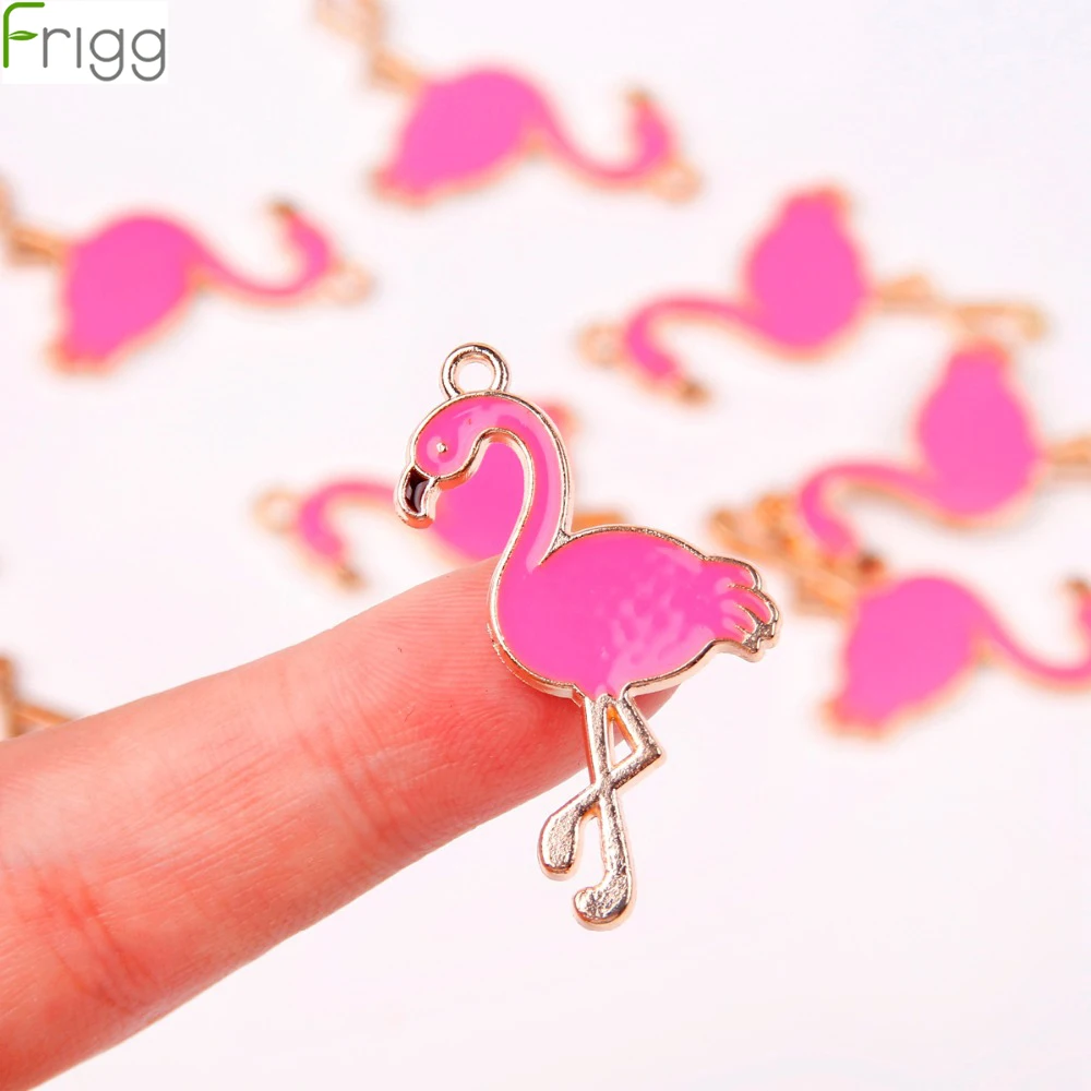 

Frigg 10Pcs Alloy Flamingo Charms Pendant Pink Rose Gold Enamel Flamingo Charms Pendant DIY Birthday Party Wedding Decoration