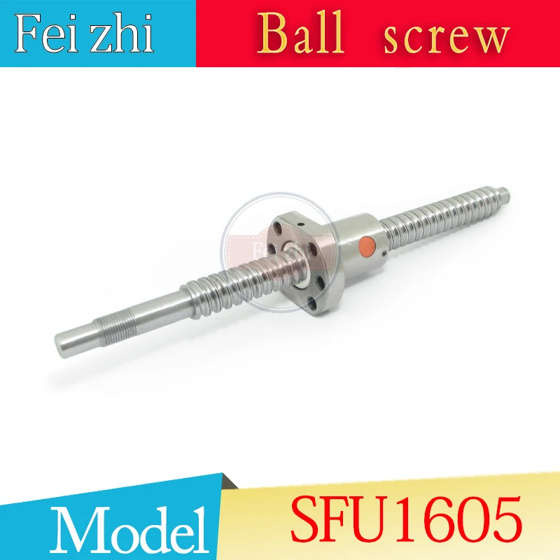 Free shipping SFU1605 1300mm rolled ball screw C7 grade with 1605 flange single ball nut for BK/BF12 end machined CNC parts Free shipping SFU1605 1300mm rolled ball screw C7 grade with 1605 flange single ball nut for BK/BF12 end machined CNC parts