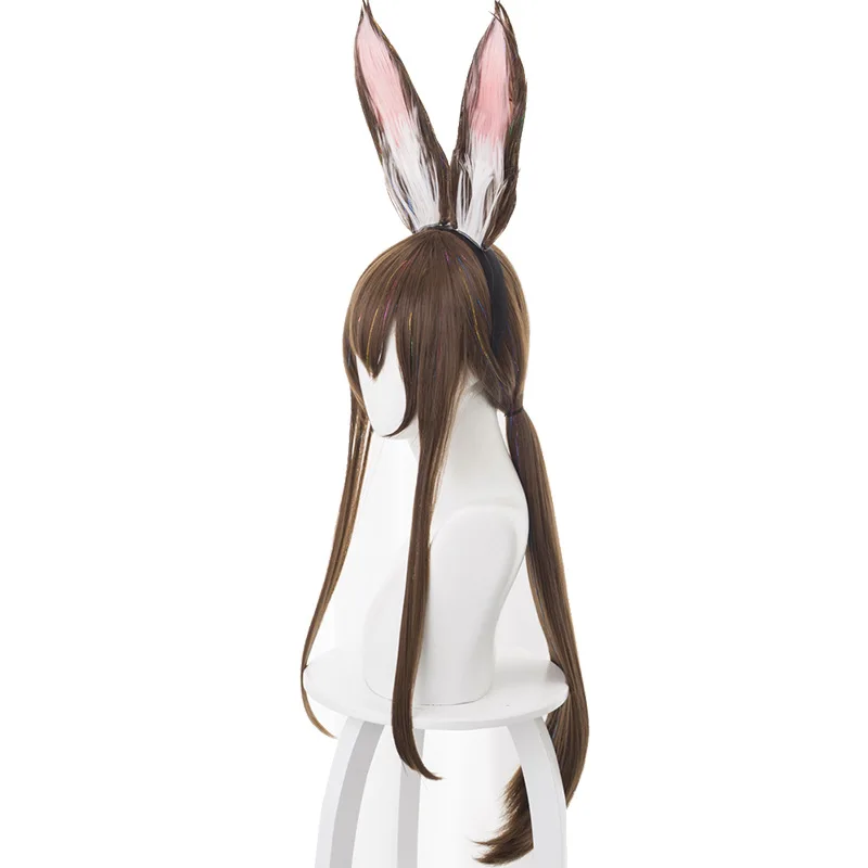 AMIYA косплей парик игра Arknights косплей парик длинный коричневый синтетический парик косплей AMIYA аксессуары Хэллоуин вечерние волосы для косплея - Цвет: AMIYA