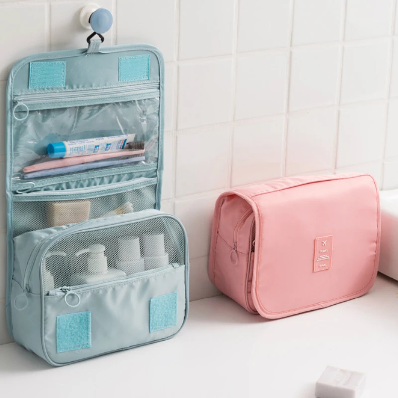 Bolsa de maquillaje de tela Oxford impermeable para mujer, neceser grande  de viaje, organizador de viaje, neceser de aseo|toiletry bag|women makeup  bagcosmetic bag - AliExpress