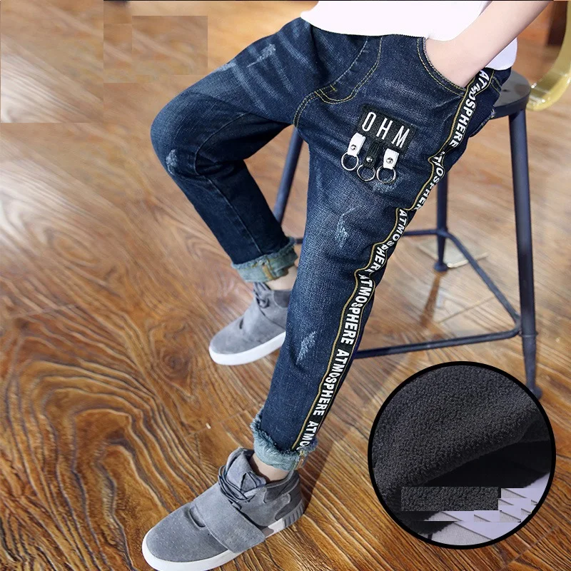 retail 2018 autumn winter thickened pants boys jeans kids stylish fashion trousers pencil pants roupas infantis menina leggings