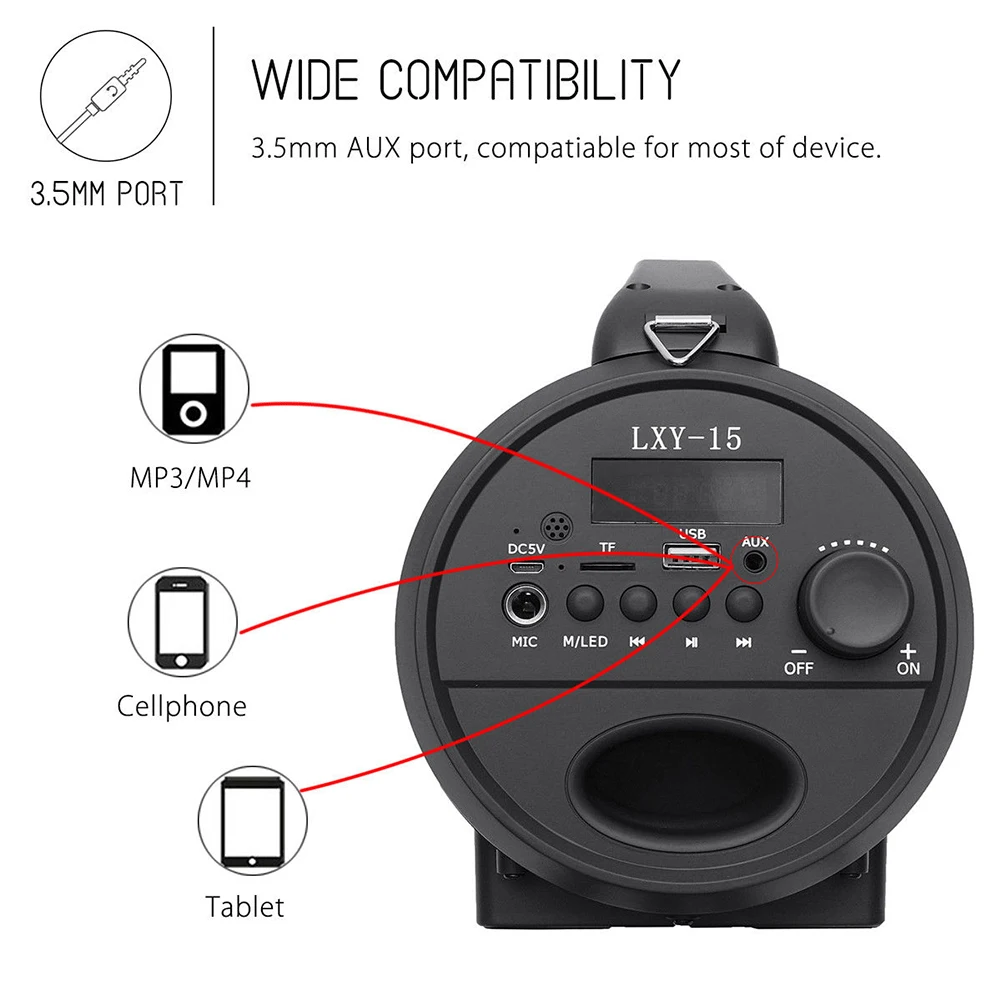 Новые светодиодные красочные сабвуфер Портативный 5 дюймов Bluetooth Звуковая карта Usb Динамик Led Беспроводной Bluetooth открытый сабвуфер стерео