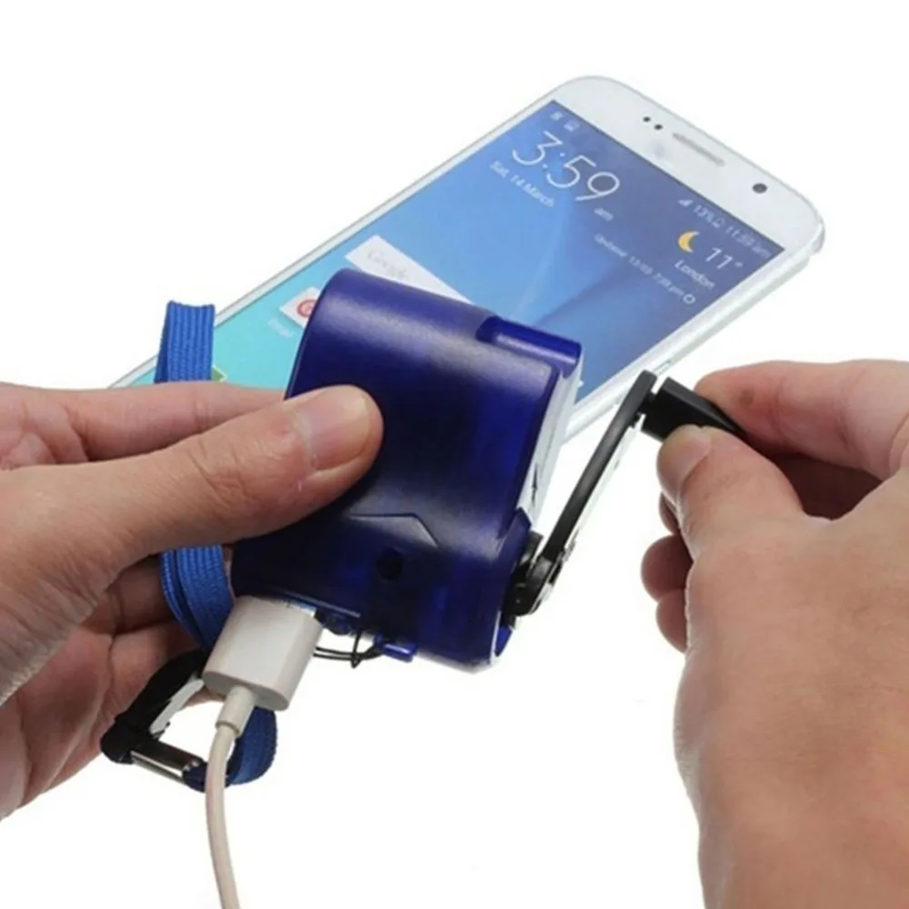 Universal Emergencia USB Hand-Cranking Manual Dinamo Cargador Móviles Phone Mp3