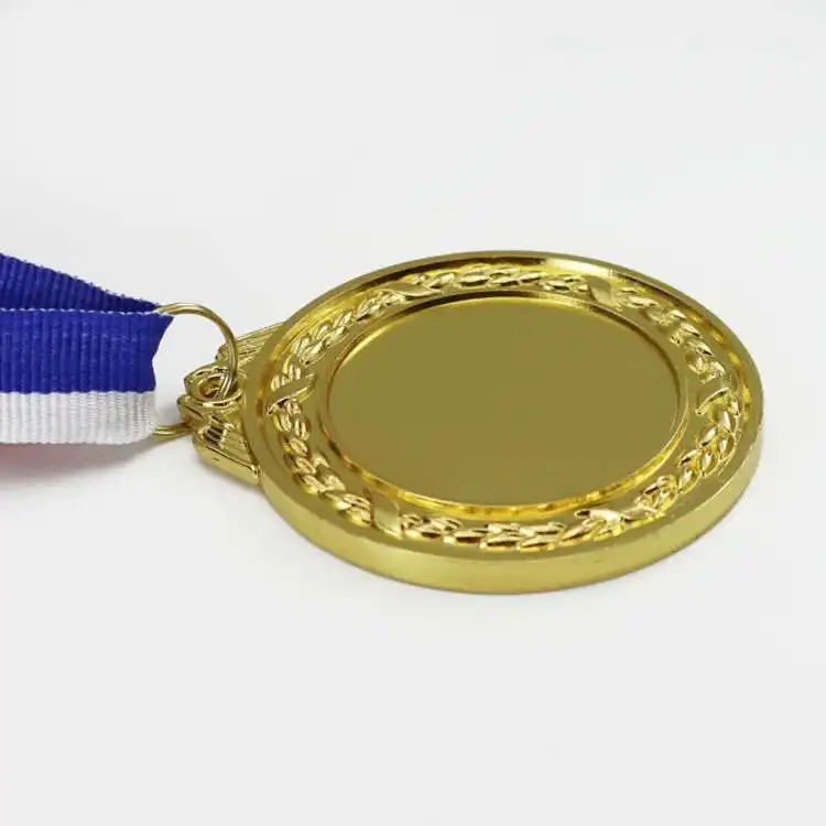 1PCS Blank Medals Lace Border Design Gold Color Medal Semi-custom Medal Can Laser Marking Your Logo or Paste Logo