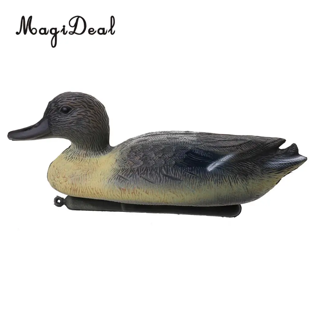 MagiDeal Fishing Hunting Male Duck Decoy Drake with Floating Keel, Durable PE Plastic Duck Decoy