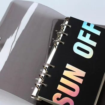 

Transparent 6 Holes Binder Diary Planner Cover A5 A6 Spiral Agenda Traveler Journal Notebook Shell School DIY PVC Supplies