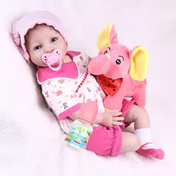 22 дюйма силиконовые Reborn Девушка Детская кукла виниловая новорожденных игровой домик для сна игрушки улыбается девушка младенцев кукла