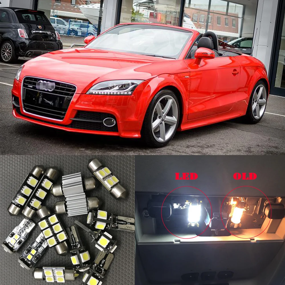 2x AUDI TT MK2 18 LED WHITE NUMBER PLATE UNITS LIGHTS ERROR FREE CANBUS