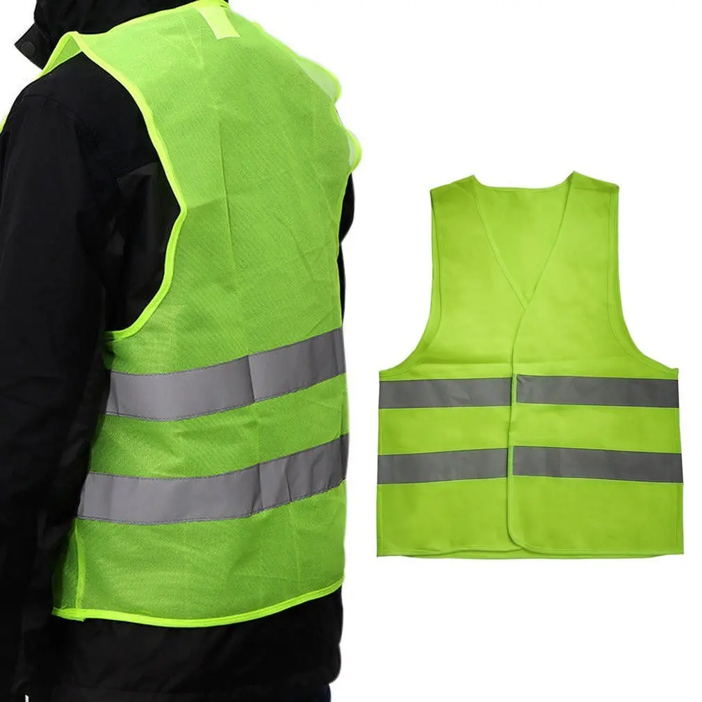 Высокая видимость желтый жилет Светоотражающая защитная спецодежда для ночного бега Велоспорт человек Предупреждение рабочая одежда флуоресцентный