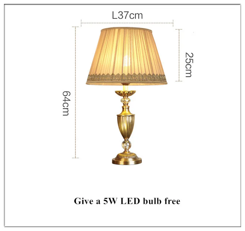 2 шт./партия светодиодный настольный светильник для дома, в европейском и американском стиле, в стиле ретро, классический декоративный Настольный светильник, освещение из латуни