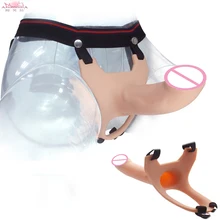 APHRODISIA Hollow Sleeve Out Strap On Dildo for Men Realistic Strapon Harness Penis Enlarger Extender Adult Sex Toy Faloimitator