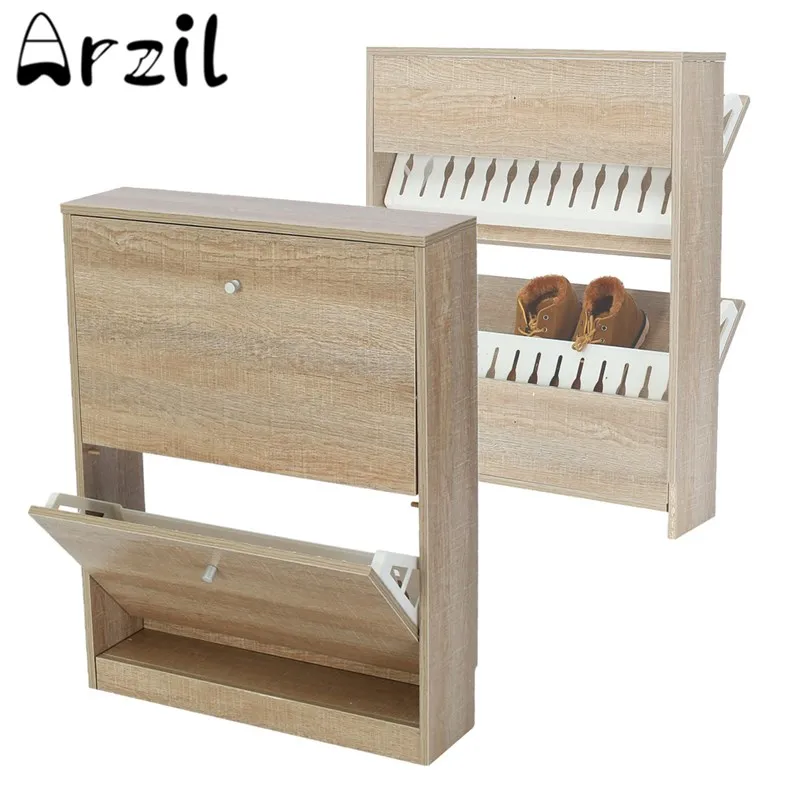 Shoe Cabinet Wood Shoes Racks Storage Large Capacity Home Furniture DIY Simple 2 Layers Shelf Organizadores