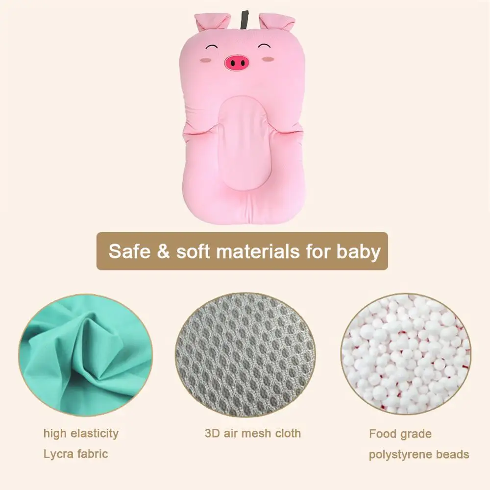 cheap Shower Portable Air Cushion Bed Babies Infant Baby Bath Pad Non Slip Bath tub Mat NewBorn Safety Security Bath Seat Support Mats