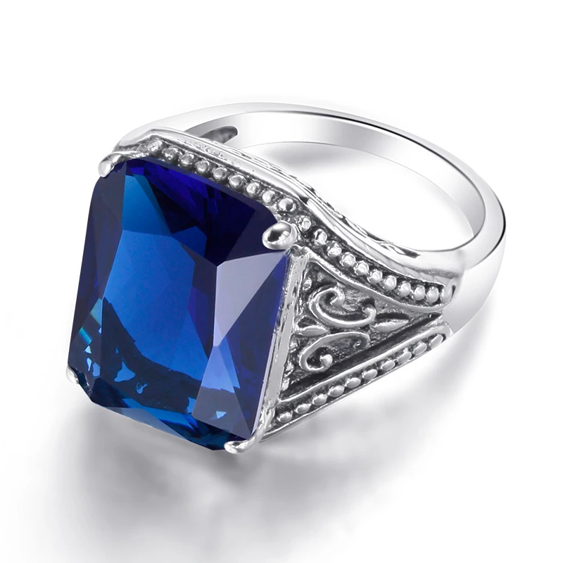 Женское кольцо из серебра 925 пробы с сапфиром|created sapphire rings|jewelry wedding ringsjewelry rings |
