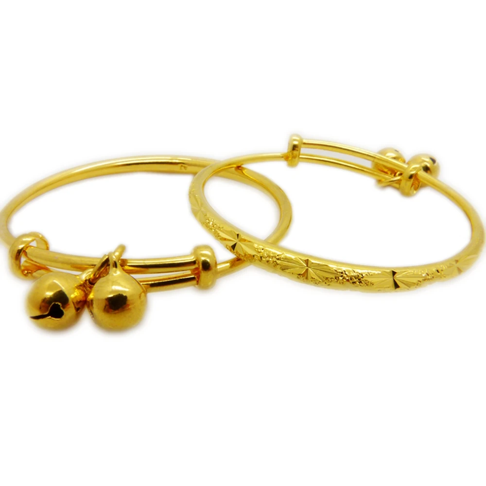 Childrens Bangle Yellow Gold Filled Kids Baby Bangle Expandable
