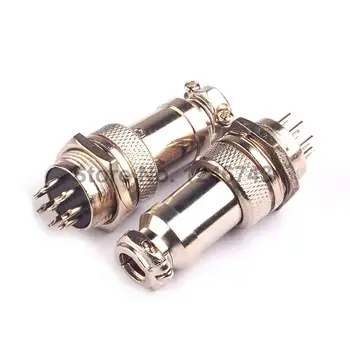 

2PCS GX16 8 Pins 16mm Aviation Connector Female Plug Male Socket