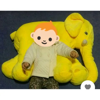 

60cm Colorful Giant Elephant Stuffed plush Animal Shape Pillow Baby Toys Including the nose