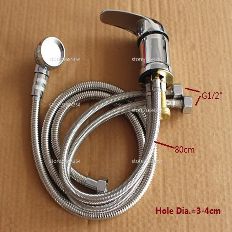 Salon Shampoo Bowl Basin Faucet Sprayer Hose Set Chrome in Pneumatic