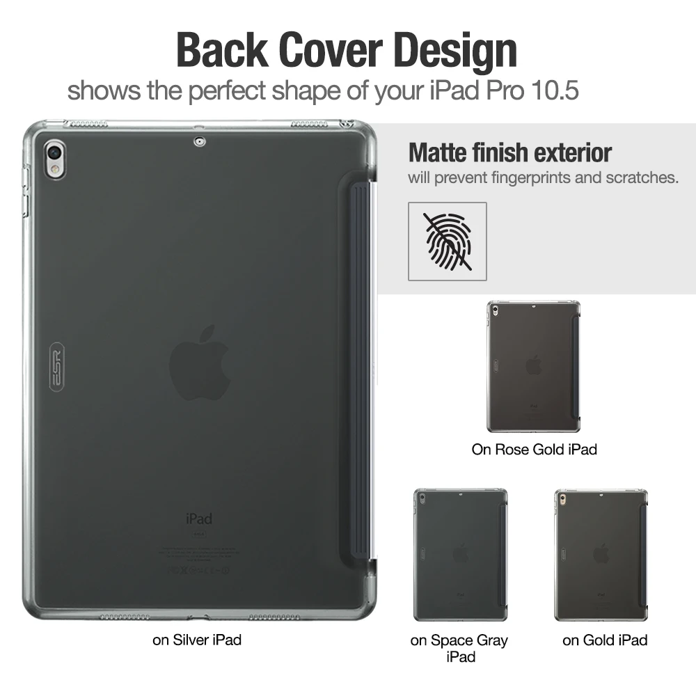  Case for iPad Pro 10.5 ESR Hard Back Case Perfect Match with Smart Keyboard Slim Fit Back Shell Cov