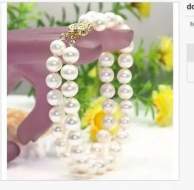 

Free shipping hot sale Women Bridal Wedding Jewelry >>new round 10-11mm natural white south seas pearl bracelet 7.5-8inch14K