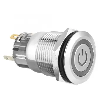 

Button Switch Switch 40pcs 19mm Waterproof Self-locking Metal Push Button Switch 24V LED Light 5-Pin Wireless Switch