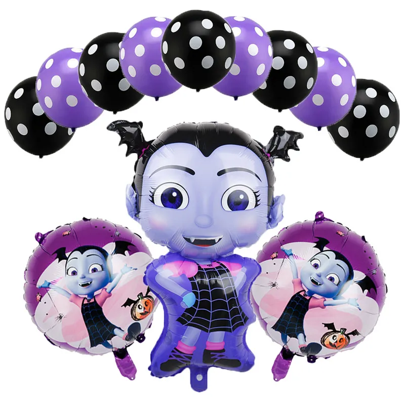 12 шт./партия, Vampirina, набор, латексные вечерние шары на день рождения, Декор, ведьма, гелий, фольга, вечерние шары на Хэллоуин, детские игрушки, Globos - Цвет: 1