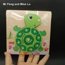 Мультфильм черепаха модель деревянные головоломки Игрушечные лошадки дети преподавания опора