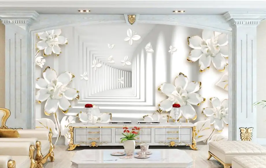 alívio do espaço flor tv fundo da decoração para casa murais 3d