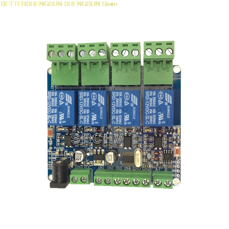 MODBUS-RTU 4 способ релейный модуль STM8S103 MCU два развития RS485 связи ttl