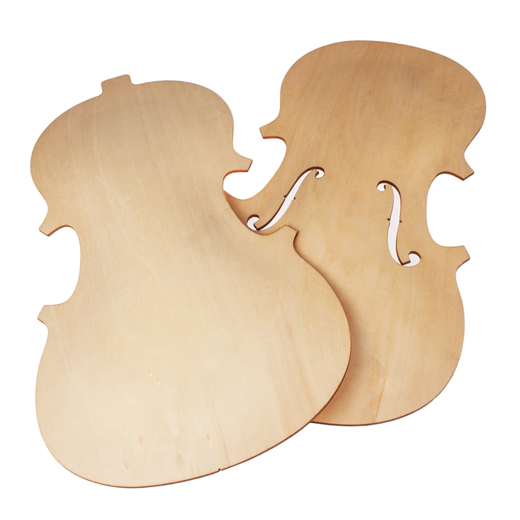 Solid Wood Unfinished Violin Top Front Panel & Back Plate Set for 4/4 3/4 1/2 1/4 1/8  Violin Fiddle DIY Making