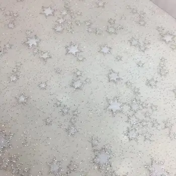 

David-5.1908 beaded glued glitter sequins lace fabric Hot selling African French net tulle Lace Fabric for party