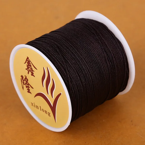 50 м диаметр 0,8 мм нейлоновый шнур китайский узел макраме шнур браслет плетеный шнур DIY кисточки вышивка бисером ювелирный шнурок нить - Цвет: brown