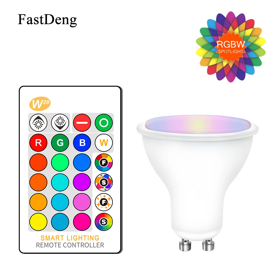 

RGB LED Bulb GU10 8W Led Spot Light Aluminum 220V 110V RGB +White / Warm White Led Spot 16 Color With IR Remote Control Dimmable