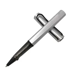 Черный выдалбливают клип Ручка-роллер серебряный Роскошные гладкие написание черными чернилами вместимость 0,7 мм офисные Бизнес знак
